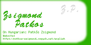zsigmond patkos business card
